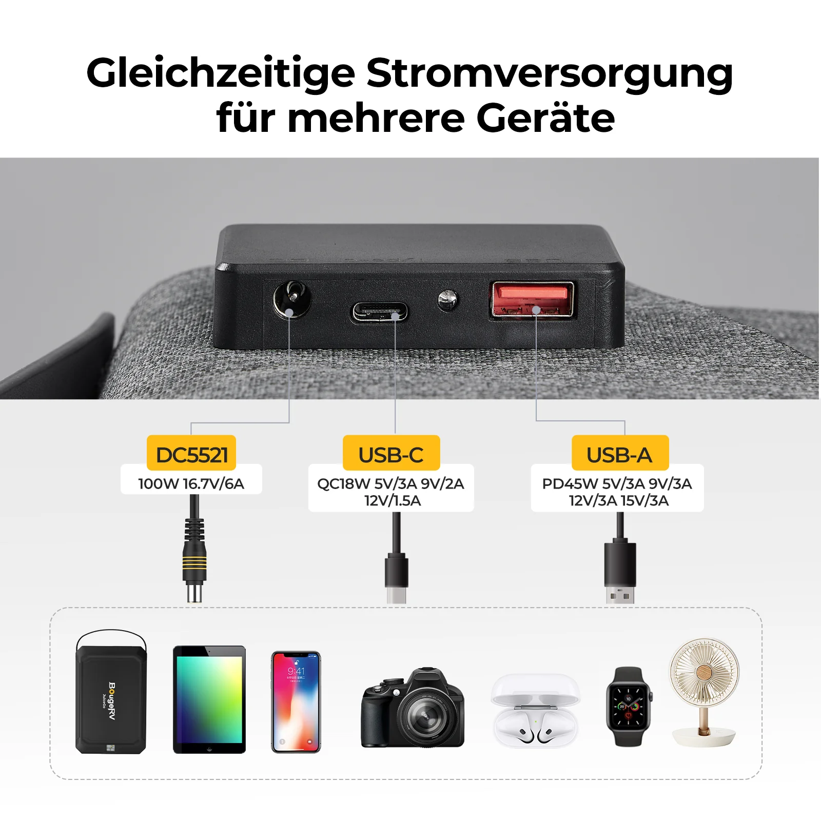 BougeRV 100W N-Typ Glasfaser faltbare tragbare Solarpanel - Image 3