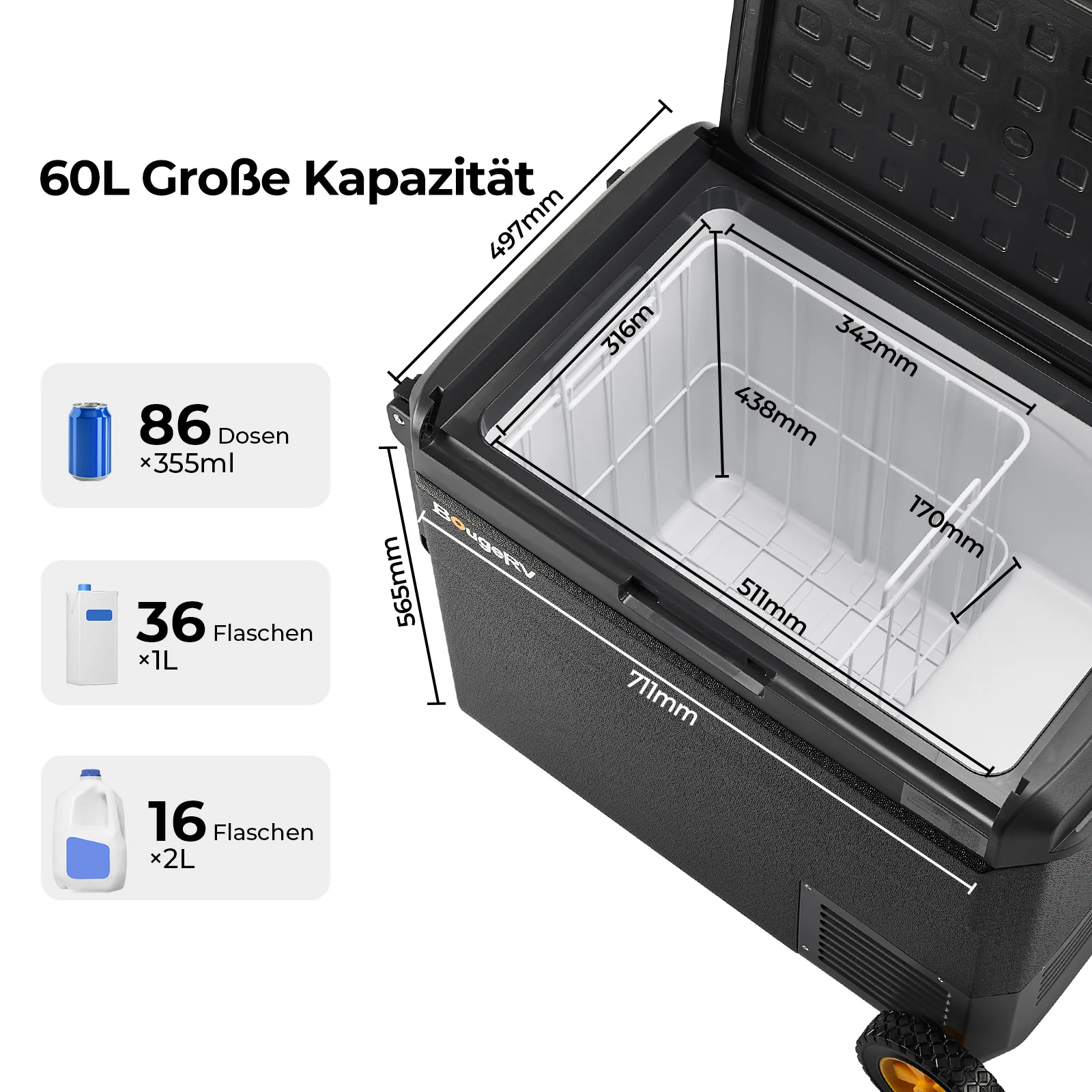BougeRV CRS 60L tragbarer Auto Kühlbox - Image 3