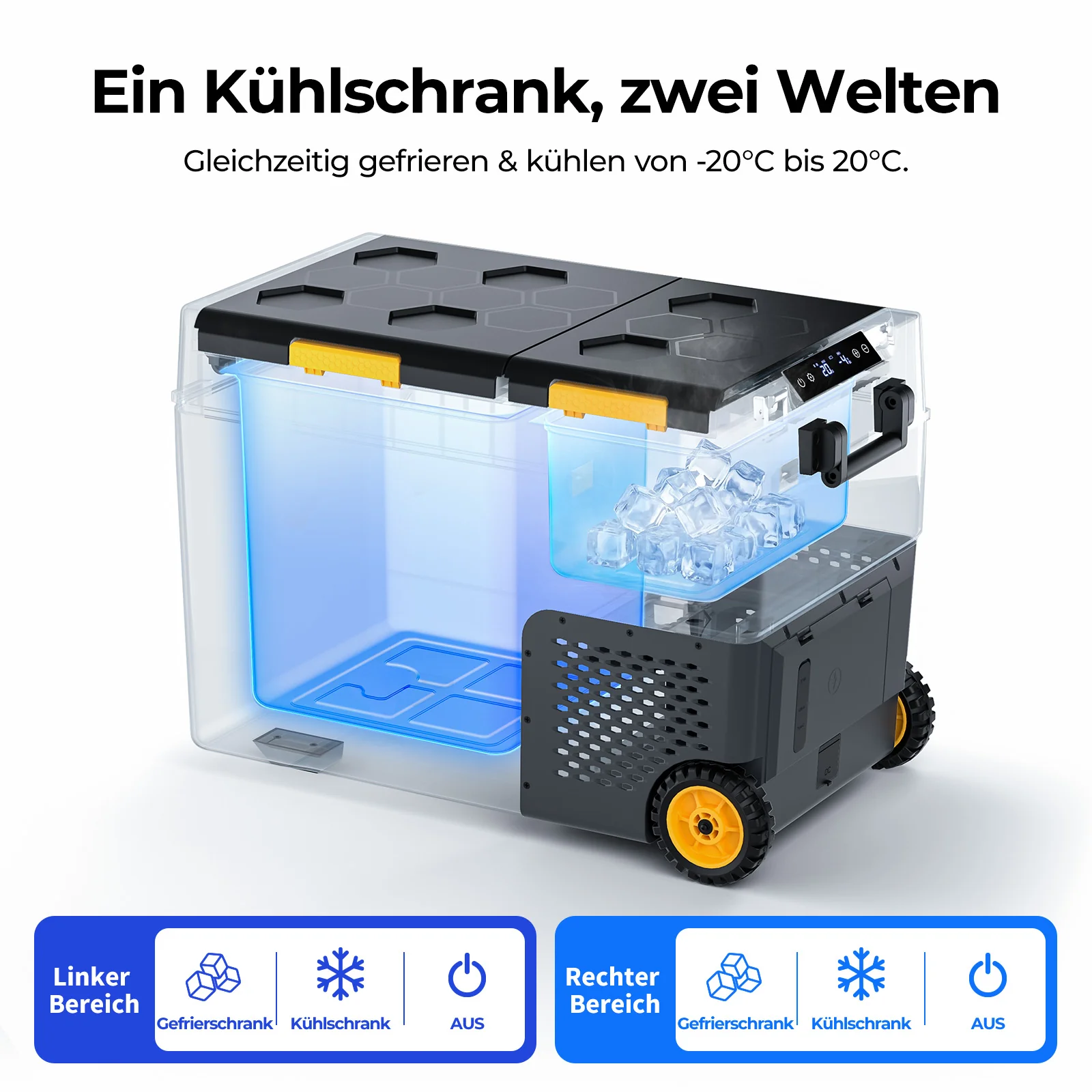 BougeRV CRD2 V2.0 49 L Zwei Zonen Doppeltür Kompressor Kühlbox Auto - Image 3