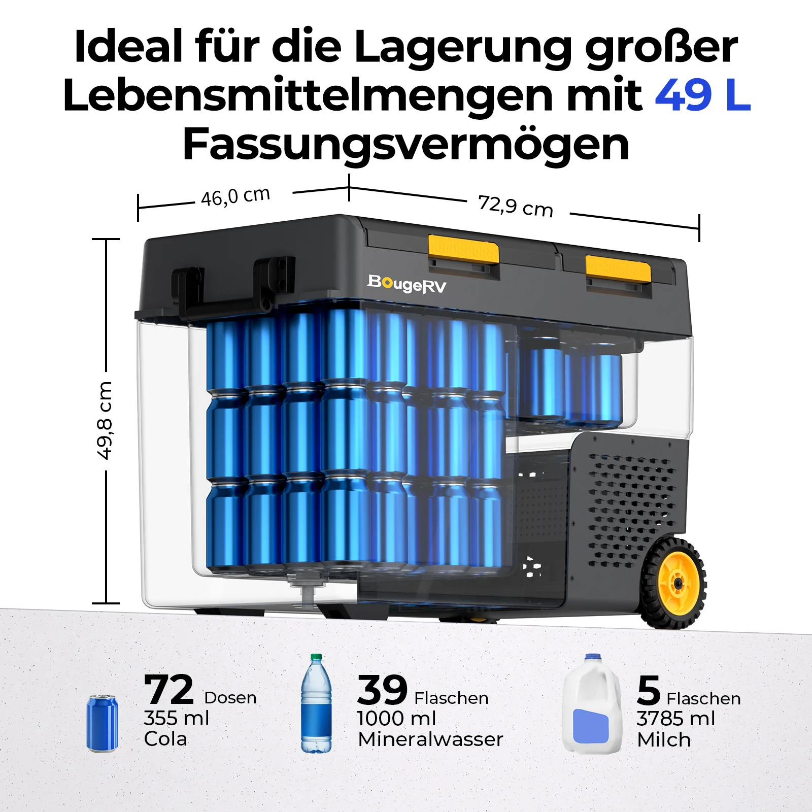 BougeRV CRD2 V2.0 49 L Zwei Zonen Doppeltür Kompressor Kühlbox Auto - Image 4