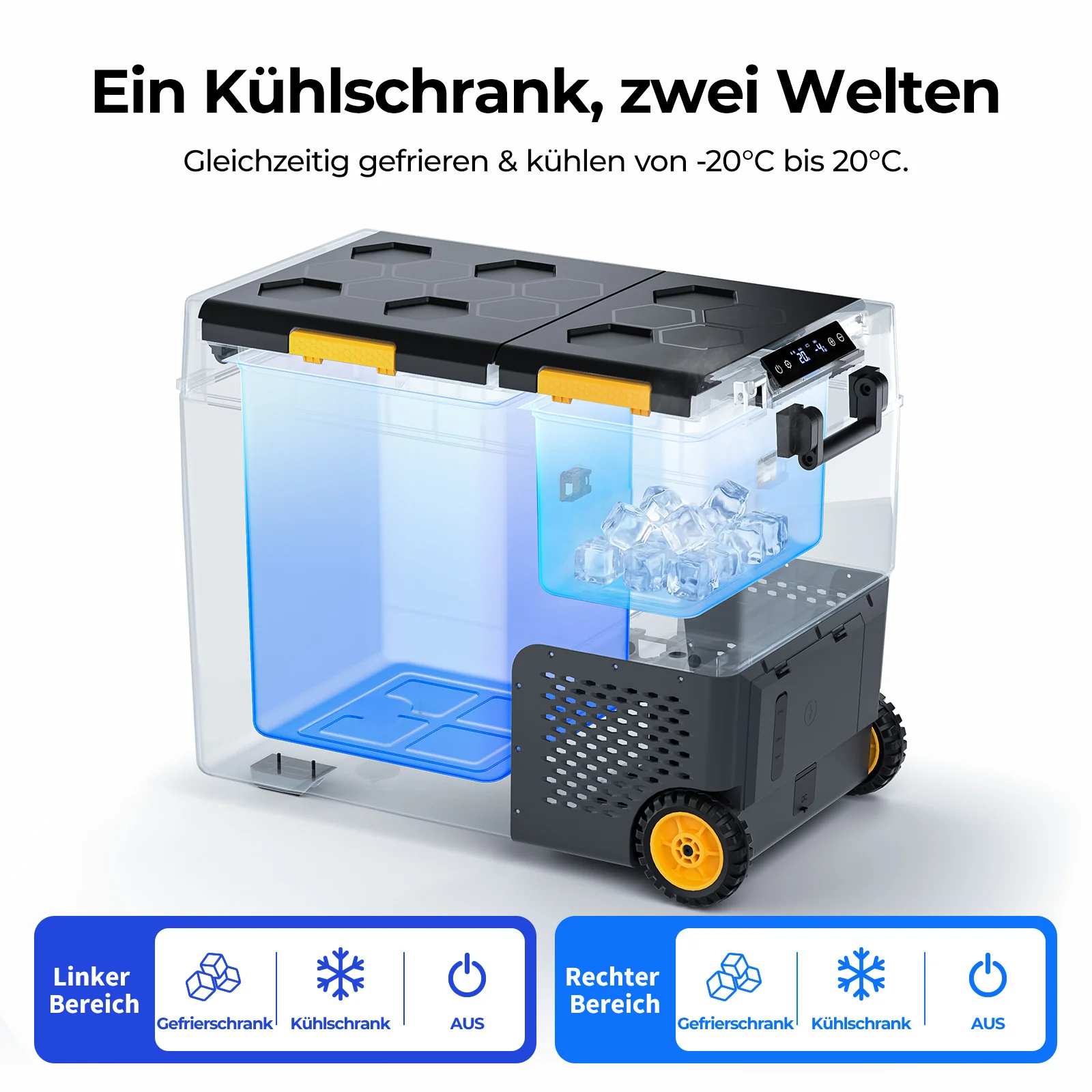 BougeRV CRD2 V2.0 57L Zwei Zonen Doppeltür Kompressor Kühlbox Auto - Image 3