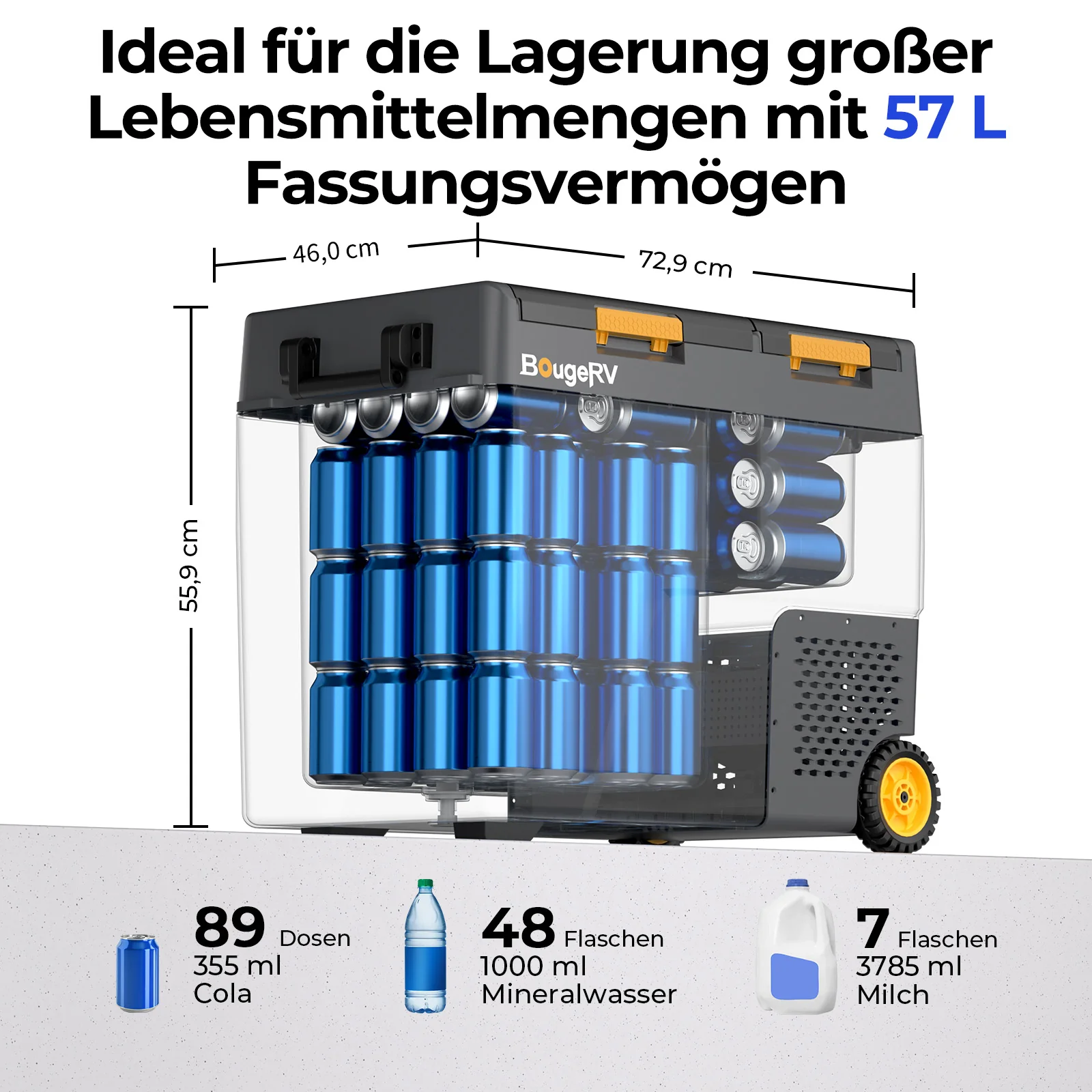 BougeRV CRD2 V2.0 57L Zwei Zonen Doppeltür Kompressor Kühlbox Auto - Image 5