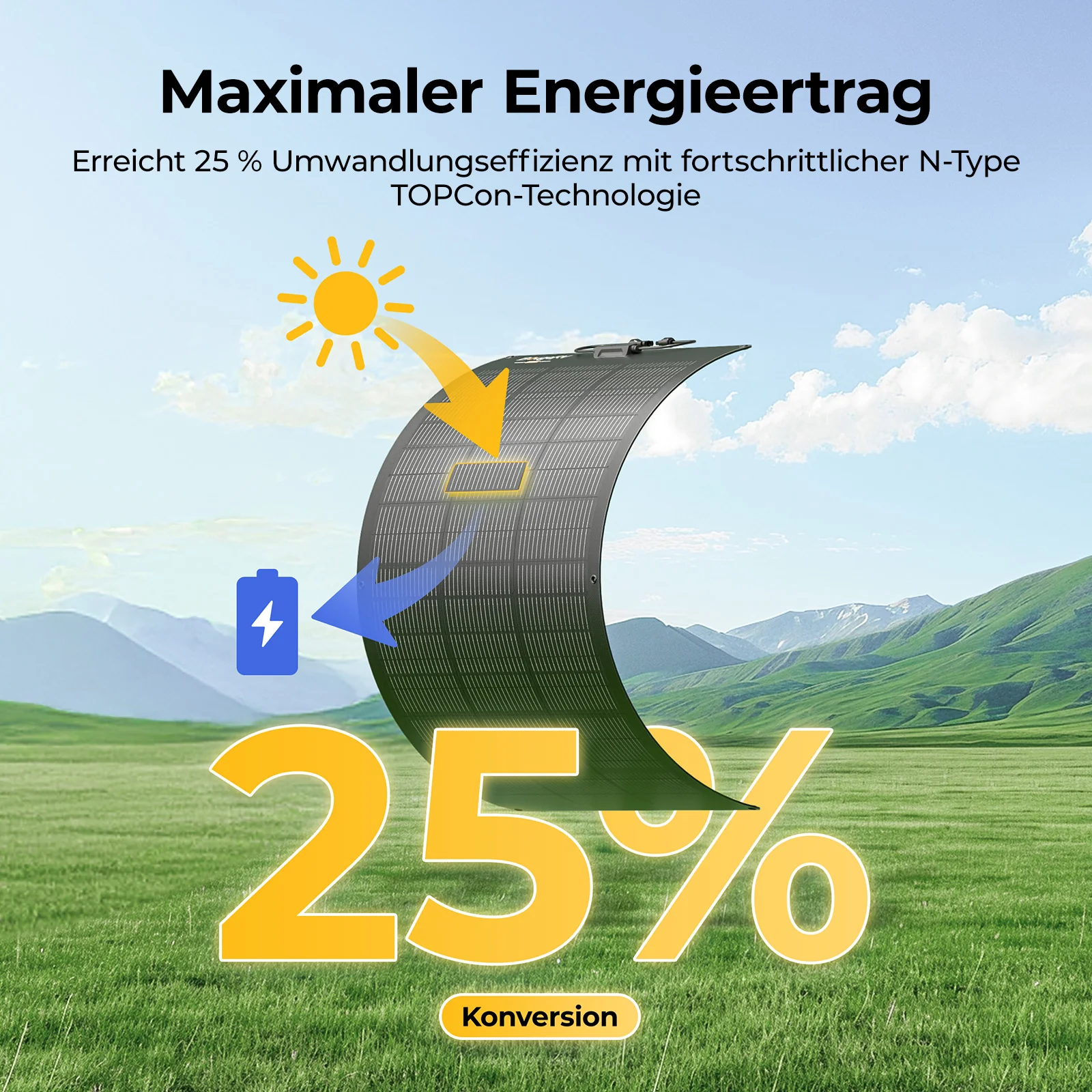 BougeRV Arch Pro 100W N-Typ TOPCon flexibles Solarpanel (12/24V kompatibel) - Image 6