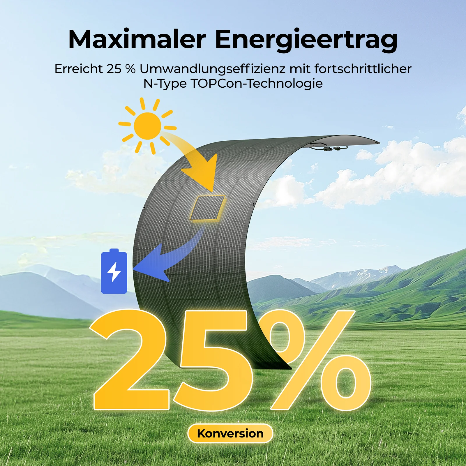 BougeRV Arch Pro 200W N-Typ TOPCon flexibles Solarpanel (12/24V kompatibel) - Image 8