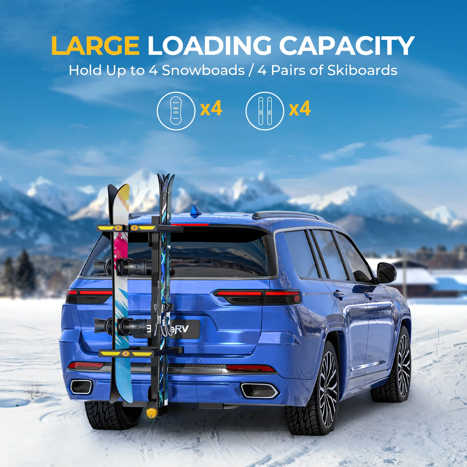 BougeRV Ski- und Snowboard-Träger für Anhängerkupplung mit Diebstahlschutz - Image 8