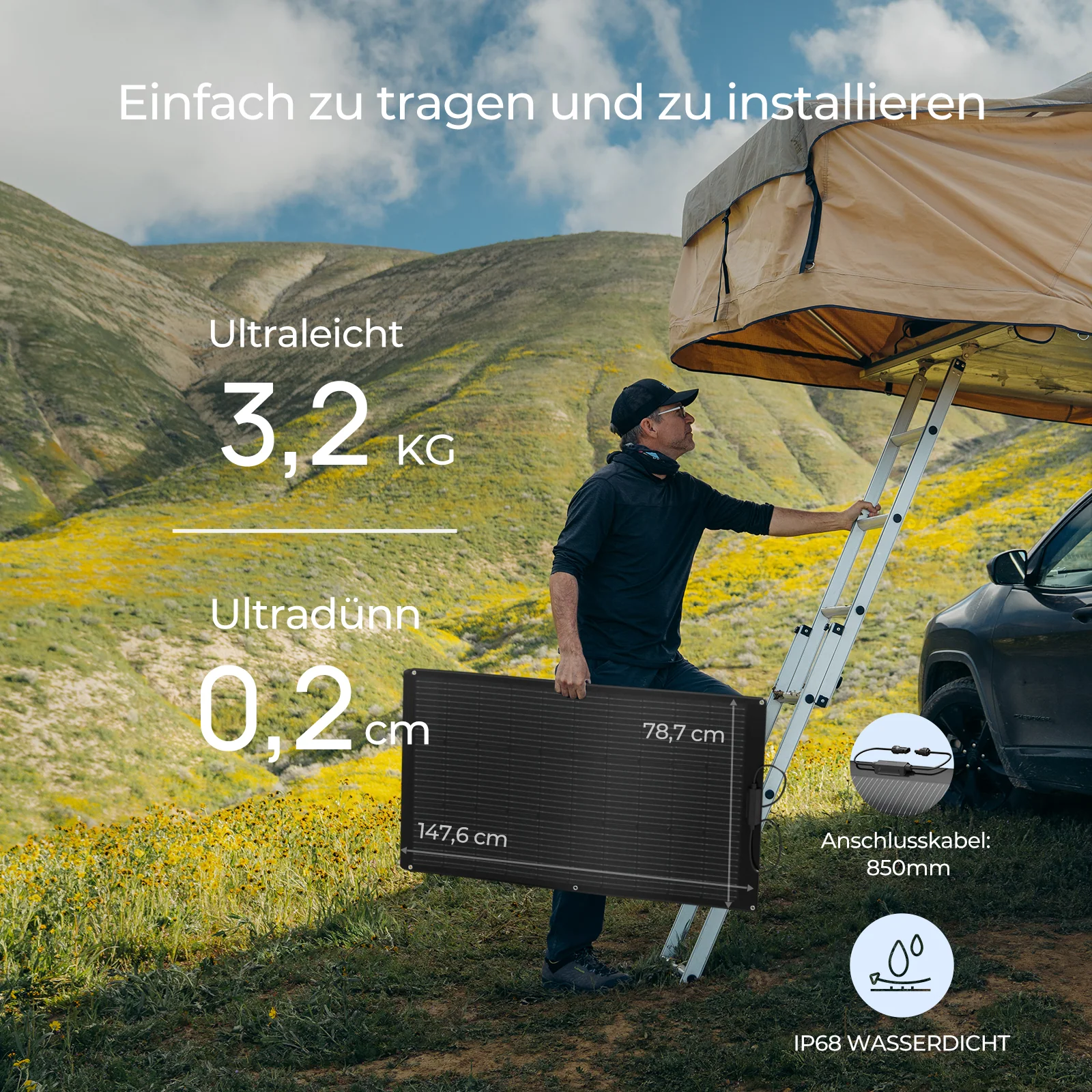 BougeRV Arch 200W Flexible Glasfaser 10BB Hocheffizient Solarpanel - Image 8