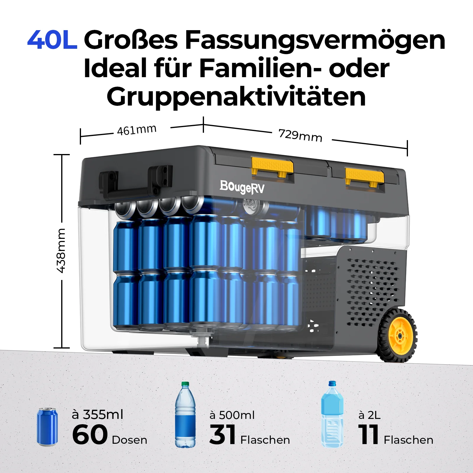 BougeRV CRD2 40 L Zwei Zonen Doppeltür Kompressor Kühlbox Auto - Image 4