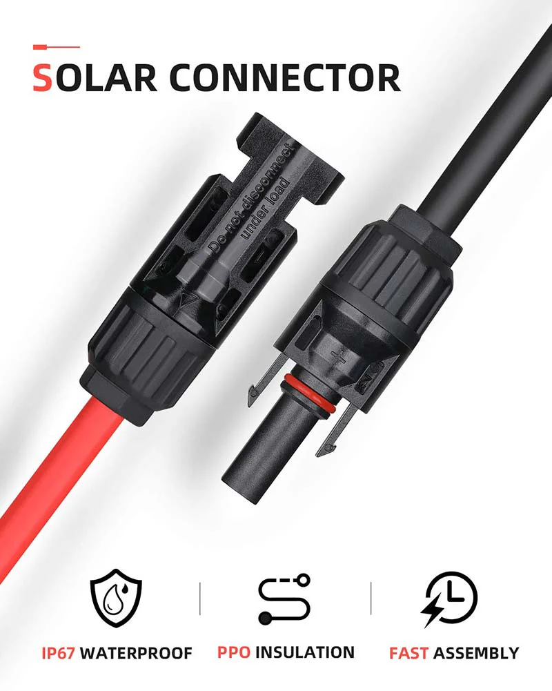 BougeRV 10AWG Solarmodule Verbindungskabel (xm Rot+xm Schwarz) - Image 5