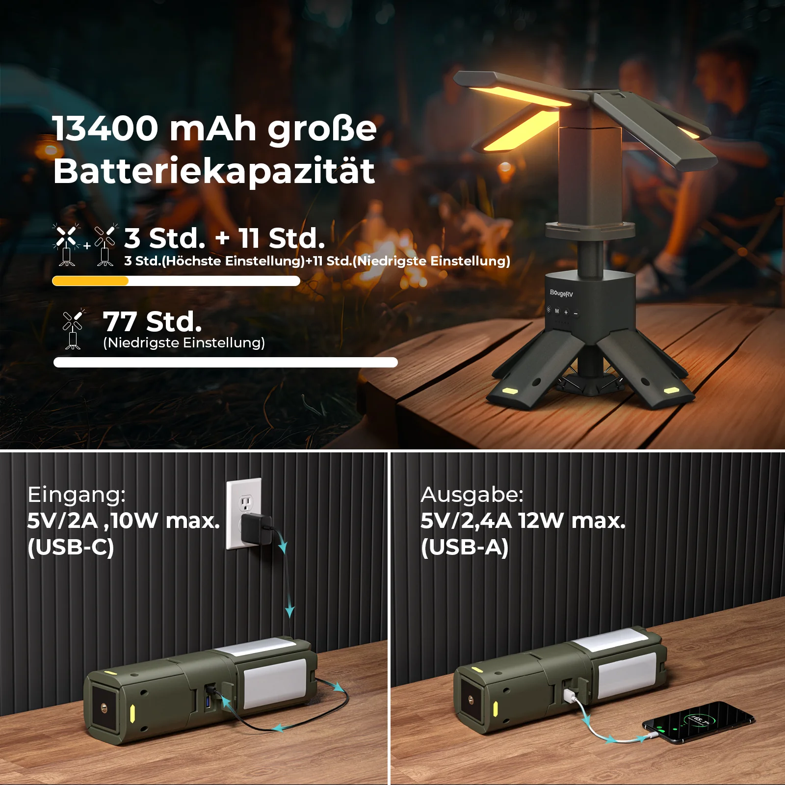 BougeRV Outdoor Tragbar Campinglampe Faltbare - Image 4