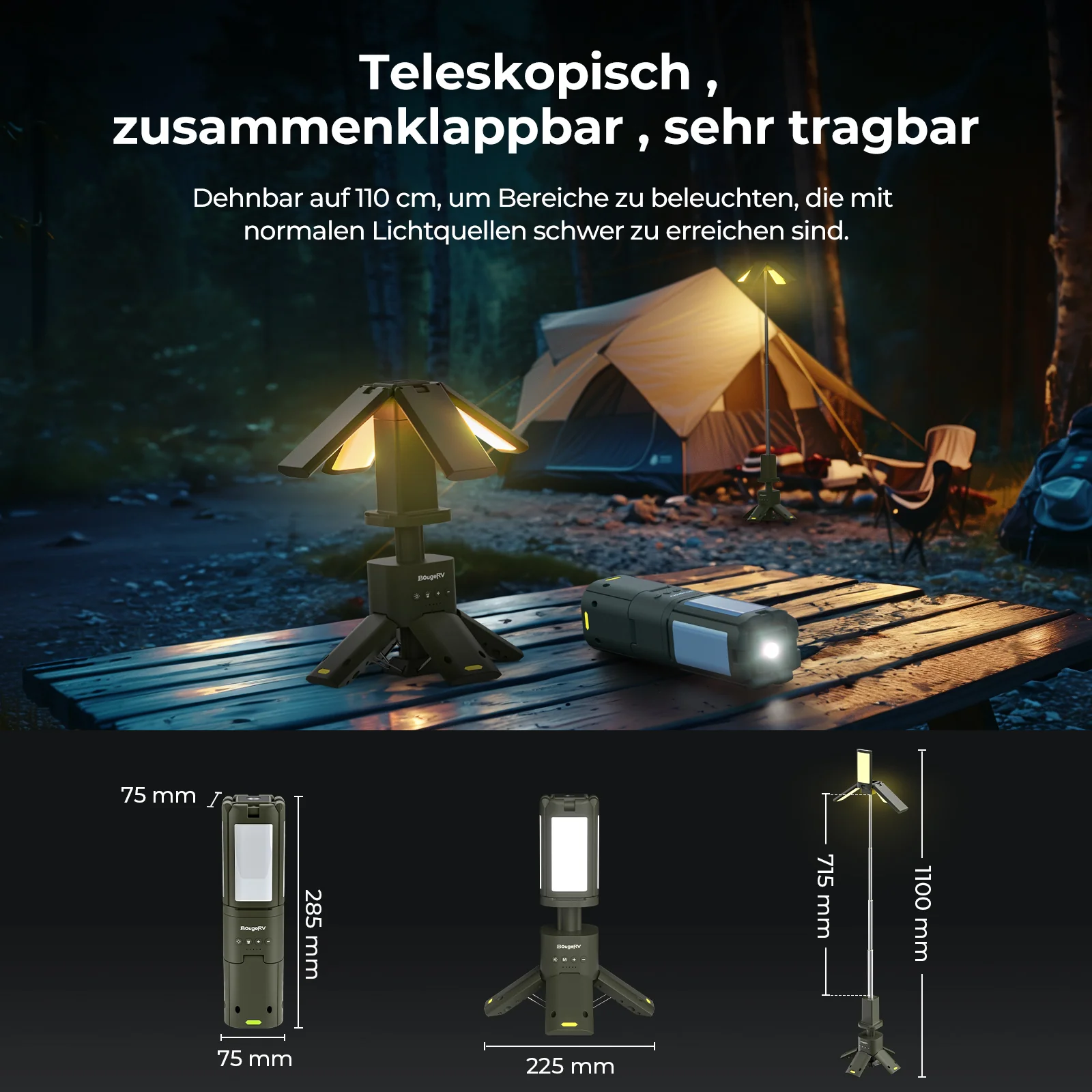 BougeRV Outdoor Tragbar Campinglampe Faltbare - Image 5
