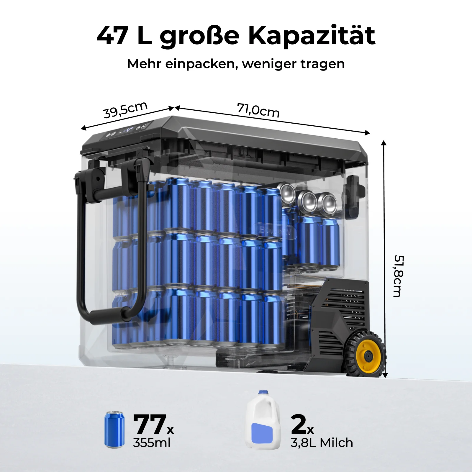 BougeRV Neuer ASPEN S50 12V 47 L tragbarer Kühlschrank (Mit Rollen) - Image 4