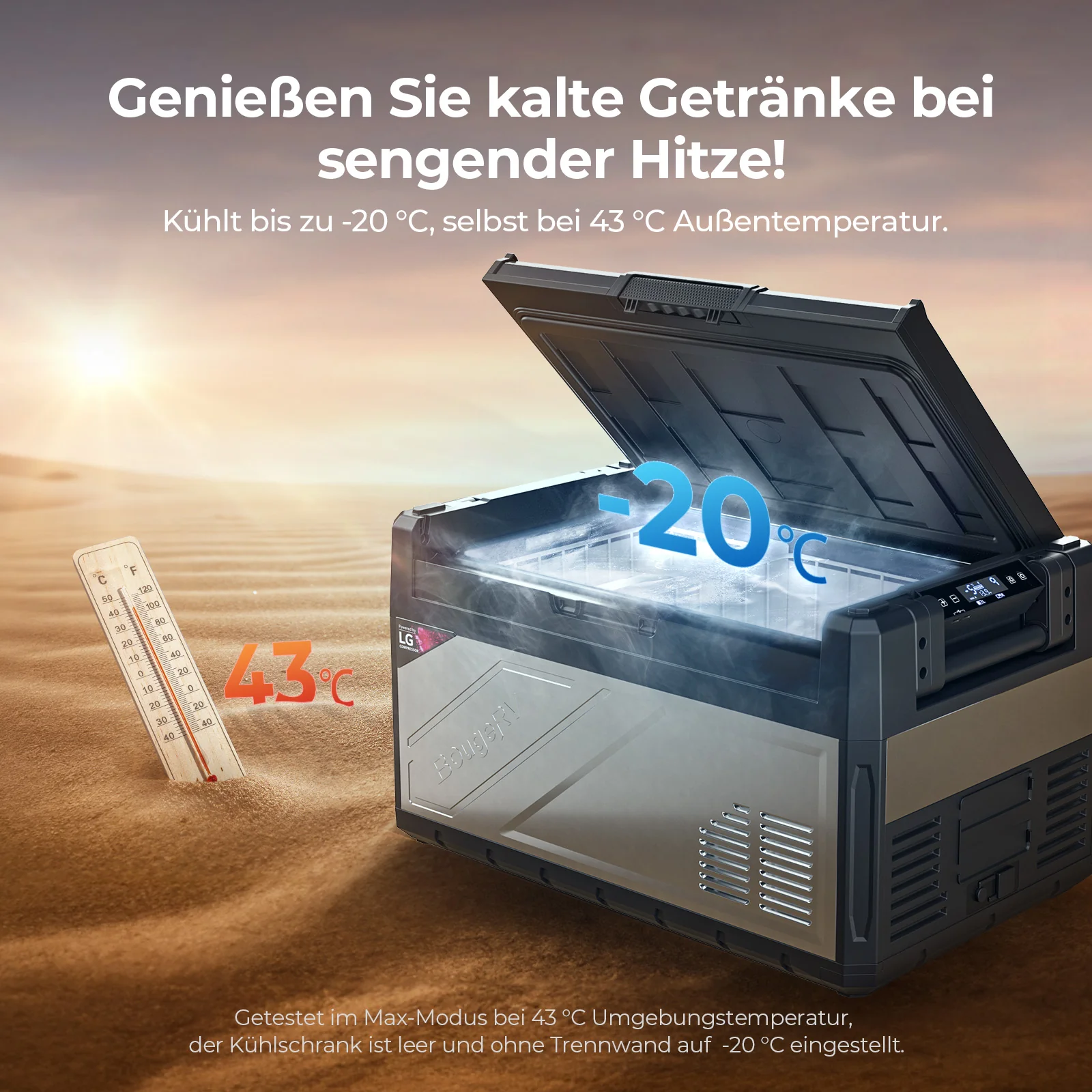 BougeRV Rocky V2.0 39L Zwei Zonen 12V Kompressor Kühlbox Auto, Tragbarer Kühlschrank - Image 3