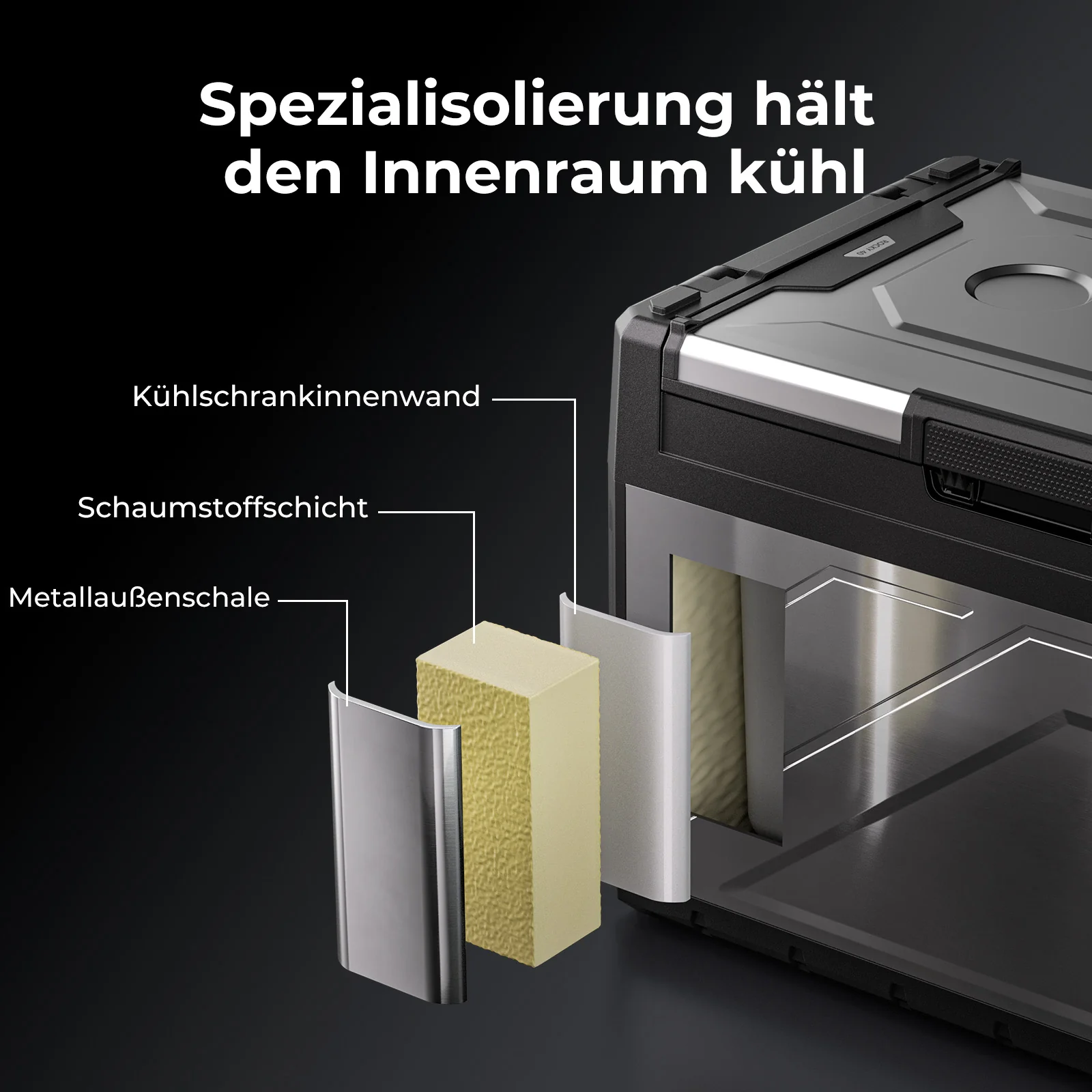 BougeRV Rocky V2.0 39L Zwei Zonen 12V Kompressor Kühlbox Auto, Tragbarer Kühlschrank - Image 7