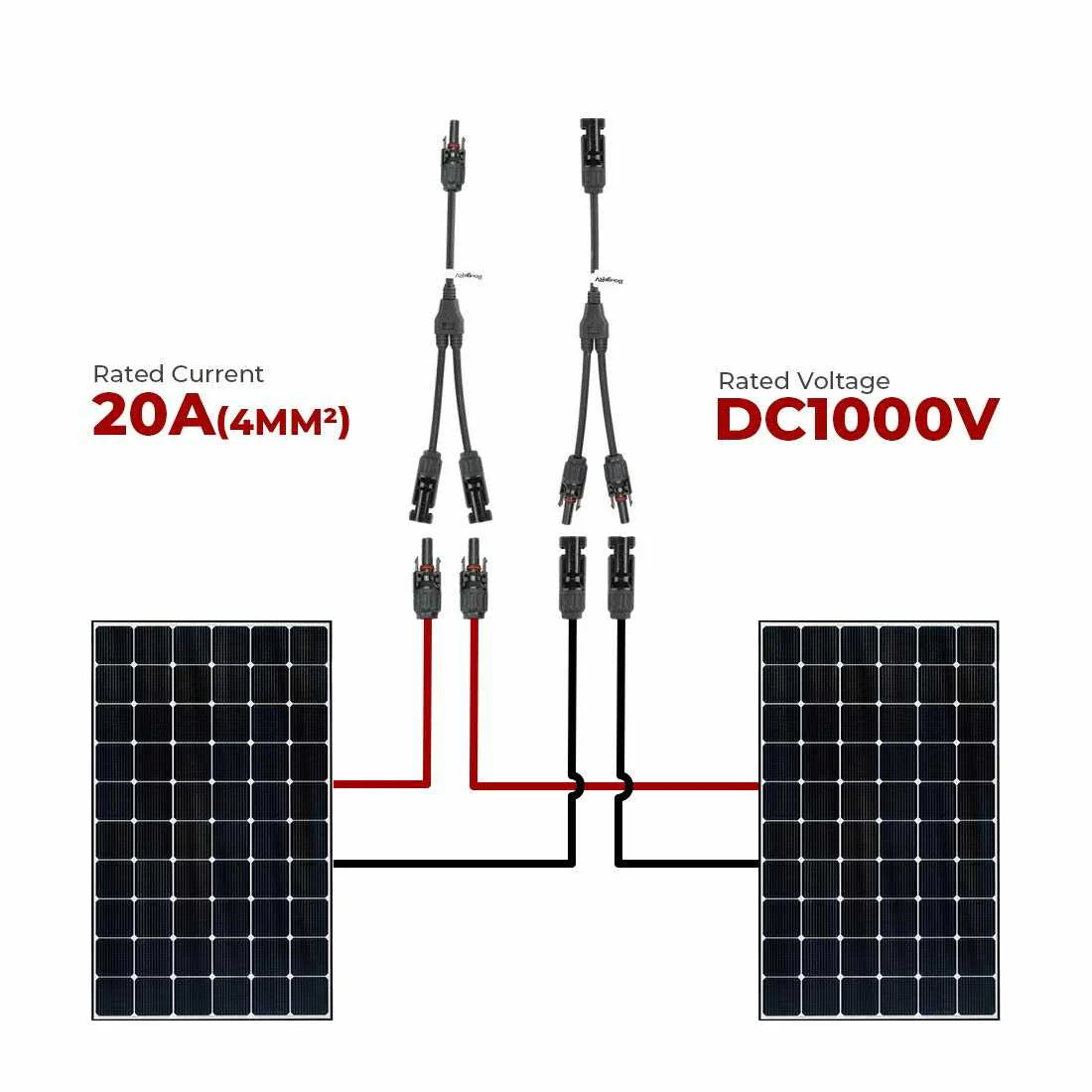 BougeRV Solar-Steckverbinder 1 Paar Solarstecker Y Verteiler（1 bis 2）Solarkabel für Solarpanel - Image 7
