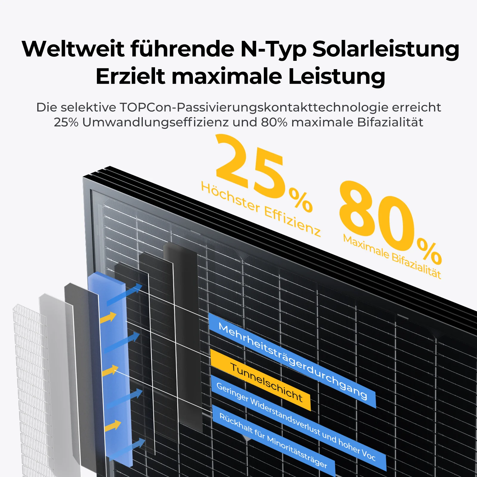 BougeRV N-Typ 12 V/24 V 200 Watt bifaziales 16BB-Solarpanel - Image 3