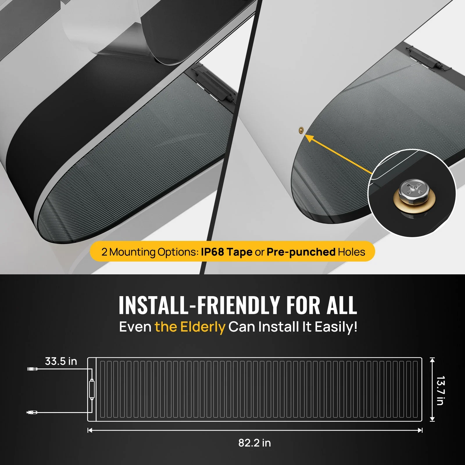 Yuma 100W CIGS Solarpanel 360° Flexibles Solarmodule mit Klebeband (Dünn/lange Version) - Image 8