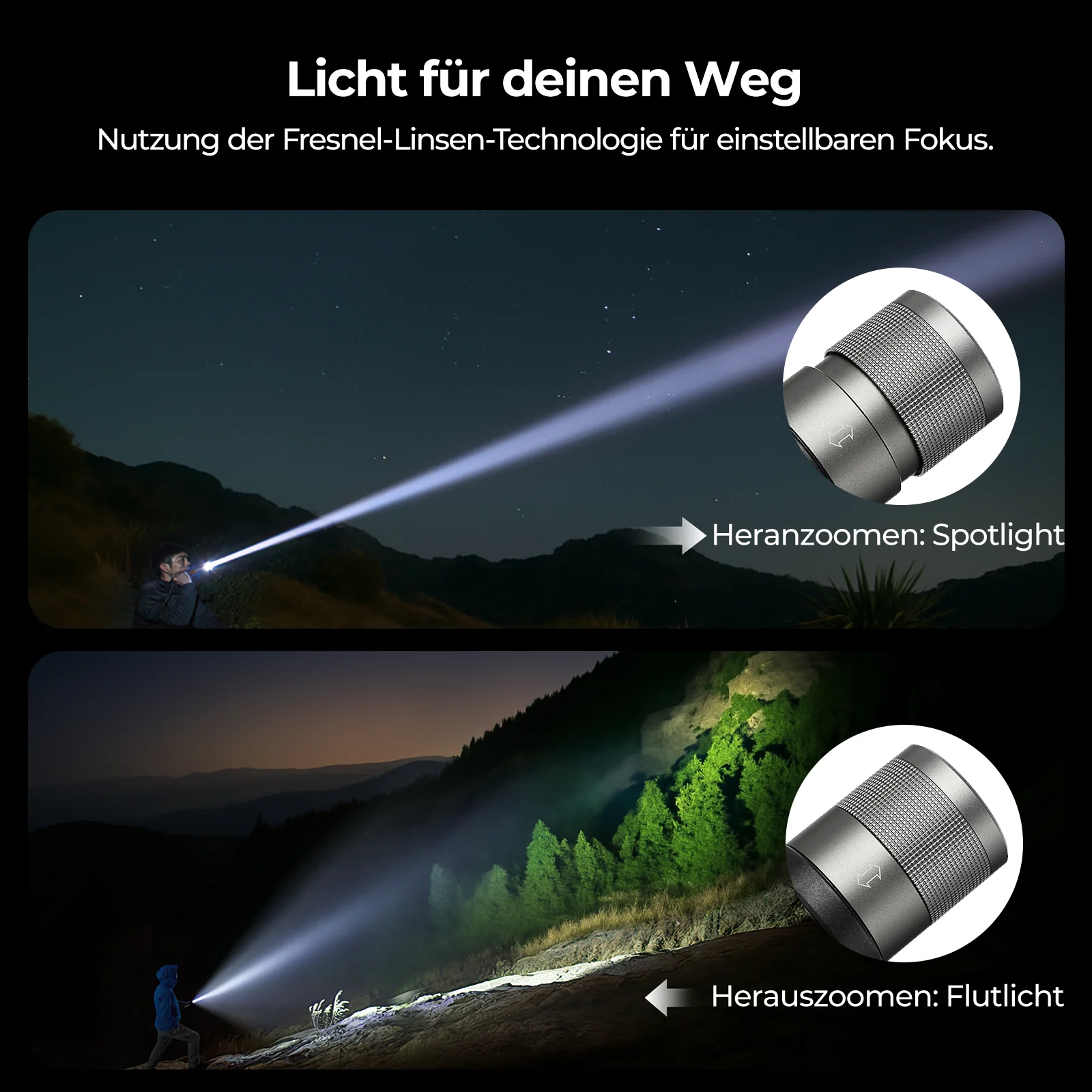 BougeRV AL01 Verstellbare Camping Taschenlampe Outdoor Notlicht - Image 3